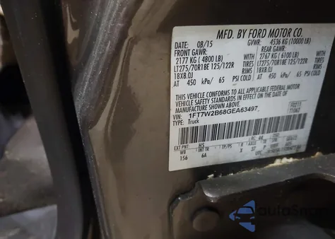 2016 Ford F-250 Lariat из США, поврежденный, VIN 1FT7W2B68GEA63497